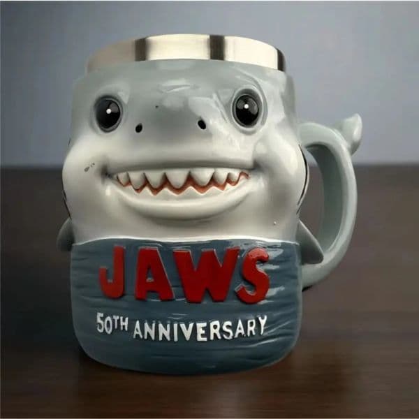 Stainless Steel Liner Jaws 50th Anniversary Mug Resin Material Creative Ocean Theme Cup Funny 3D 3D Shark Mug 250625