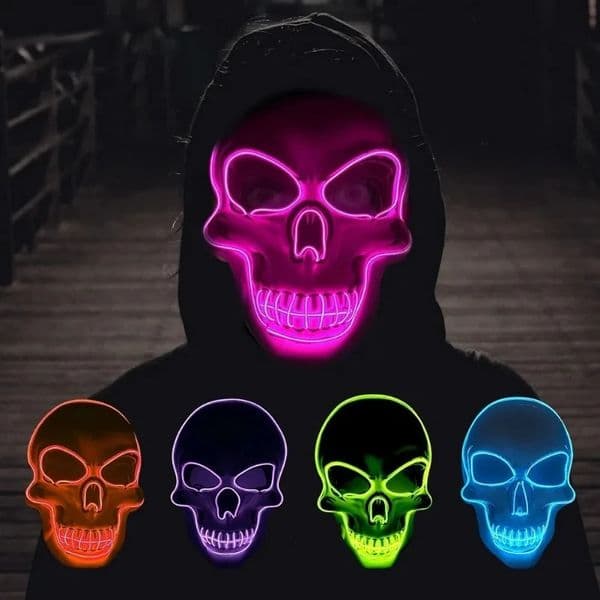 Neon Mask LED Light Up Party Masks The Purge Election Year Great Funny Festival Cosplay Costume Supplies Glow Dark Skeleton 250625