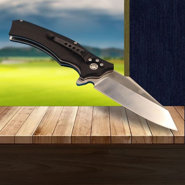 Top Quality Flipper Folding Knife folding knife D2 Satin Tanto Point Blade G10 with Steel Sheet Handle Outdoor Camping Hiking Fishing Pocket Folder Knives