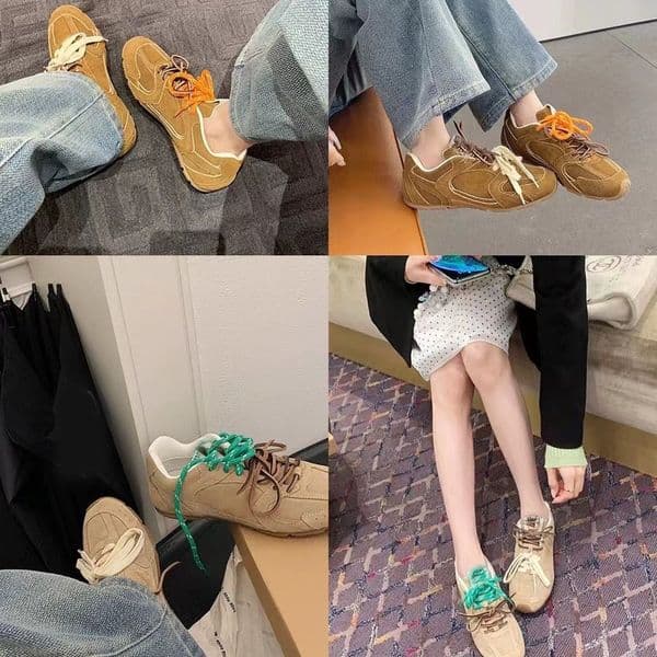 Designer Casual Shoes Genuine Leather Women's Retro Running Shoes Vintage Military Trainer Style Casual Sneakers 2025 SS New Shoes