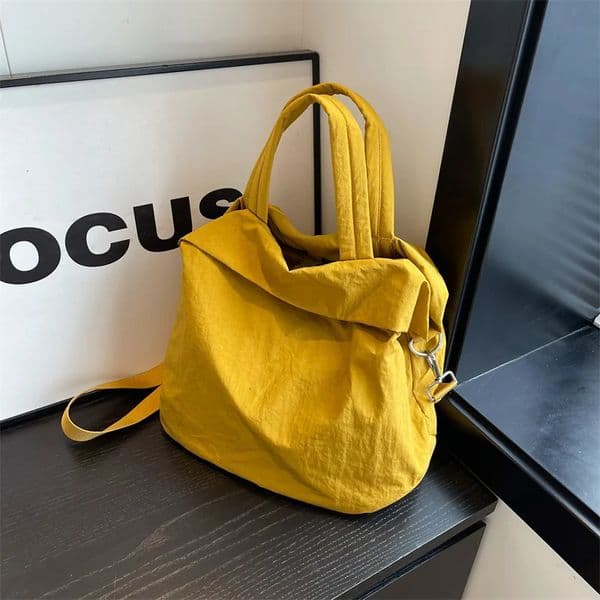 Solid Color Simple Fashionable Leisure All-Match Tote Bag With Large Capacity For School Work And Commute 250624