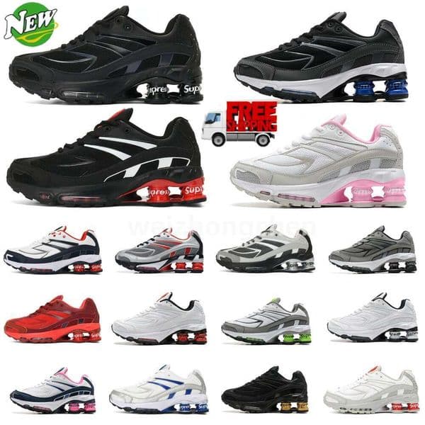 Free shipping designer shoes, new style for 2025. Shox Ride2 Supreme Joint payment Men's Air Cushion Women's Shock Absorption Breathable Running street fashion