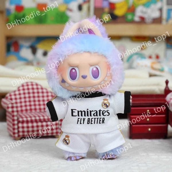 17cm Labubu Football Size 10 Clothing V1V2 V3 Labubu Doll Size 7 Vinyl Pendant Doll Clothing DIY Sportswear Boy Gift Toy T250625
