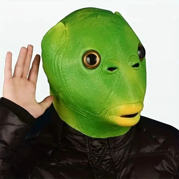 1pc Fun Green Fish Head Mask for Halloween and Parties Perfect Pography Prop Party Favor 250625