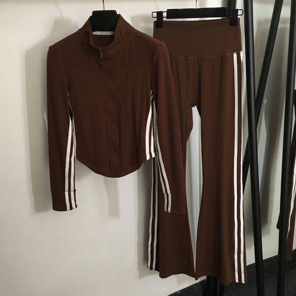 Workout Set Womens Yoga Jacket Set Fitness Exercise High Waist Tight Pants Womens Jacket Sports Running Set Breathable Elastic 2 Pieces High Quality YGS036