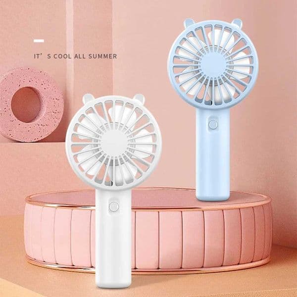 Handheld Fan Portable USB Rechargeable Fans Desk with Base Small Makeup Eyelash Cooler for Women Girls Outdoor Office White M250626