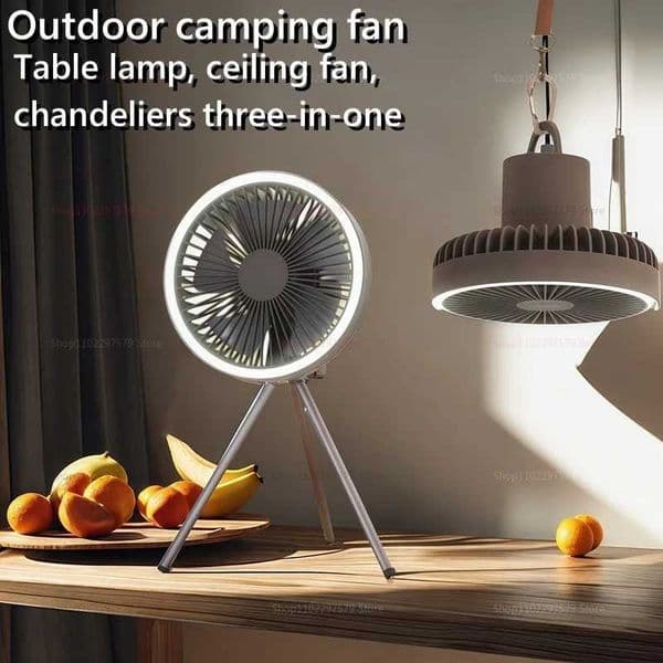 10000mA outdoor camping remote control timed portable fan tent with light USB charging suspended ceiling fan dormitory mute Z250626