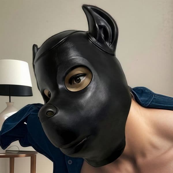 Cute Dog Masks Funny Dogs Mask Ink Helmet All Black Face Cover Cosplay Halloween Costume Party Carnival Props For Adults 250625