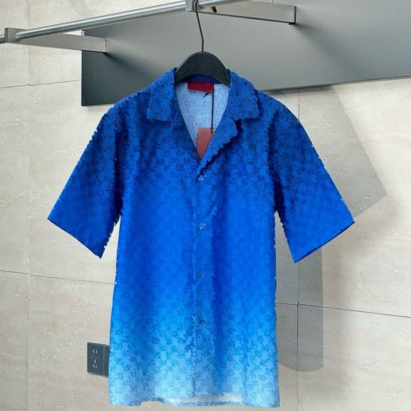 High quality designer fashionable letter printed men's casual single breasted lapel shirt, 2025 summer new top