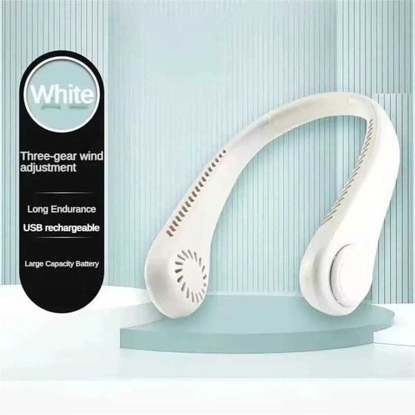New Mini Neck Fan Portable Bladeless Hanging Neck 1200mAh Rechargeable Air Cooler 3 Speed Mini Summer Sports Fans M250626