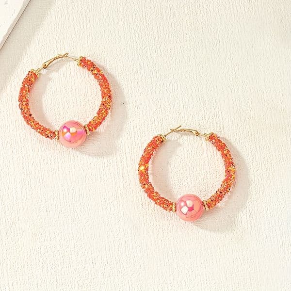 A Pair of Elegant Luxurious Sequin Round Beads for Women's Gatherings, Parties, Weddings, Banquets, Vacations, Travel, Casual Wear, and Performances
