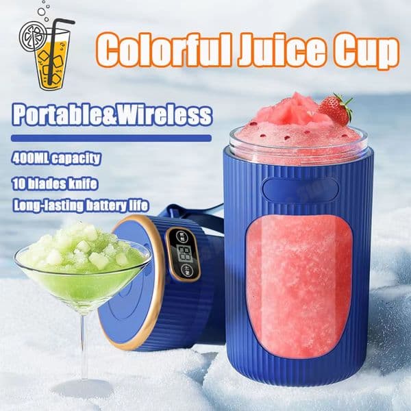 Electric Juicer 10 Blades Portable Blender LED Digital Display Small Juice Cup Rechargeable Wireless Household Milkshake 250625