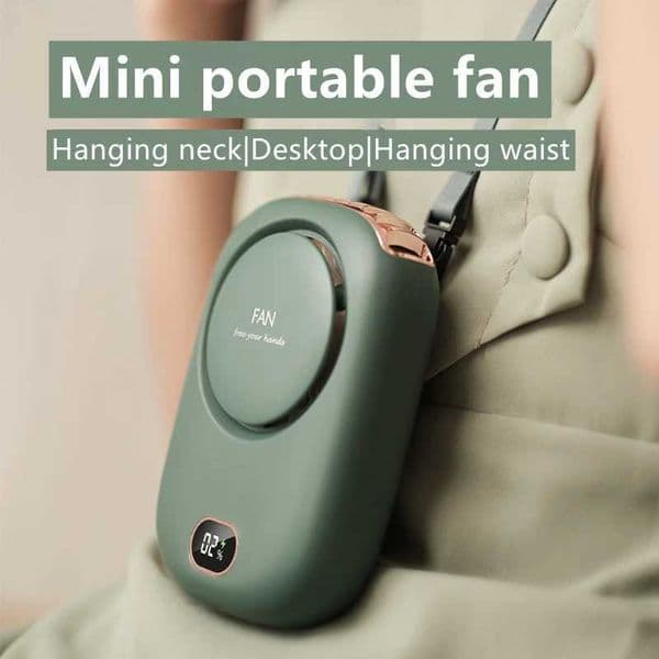Wearable Personal 3 Speed USB Portable Fan DeskStand Touch Control Battery Powered Leafless Design For Indoor/Outdoor T250626