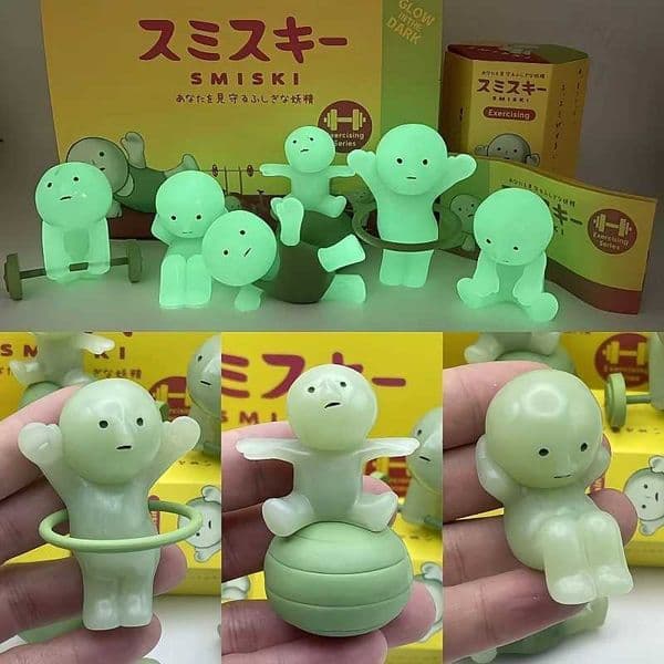 Smiski Exercising Series Noctilucent Recorative Mini Figures Blind Box Kids Birthday Gift Desktop Ornament Gift Toys Y250625