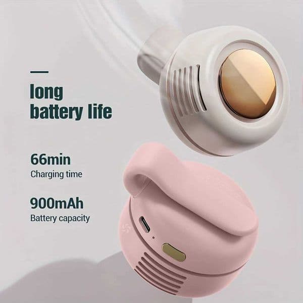MF019 Mini Whirlwind Portable Snap On Charging Fan Waist Clip Mini Whirlwind Fan 3-Speed Handsfree Silent Strong Wind T250626