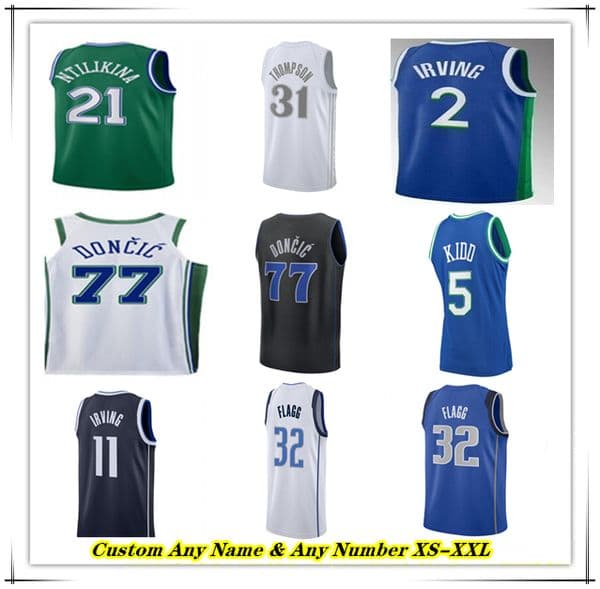 Printed Cooper Flagg Basketball Jersey Anthony Davis Kyriee Irving Klay Thompson P.J. Washington Naji Marshall Daniel Gafford Dirk Nowitzki Kidd Mavs Youth XS-XXL