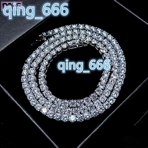 Factory Moissanite Tennis Chain 4mm 5mm Vvs Iced Out Necklace 925 Gold Plated Tennis Chain