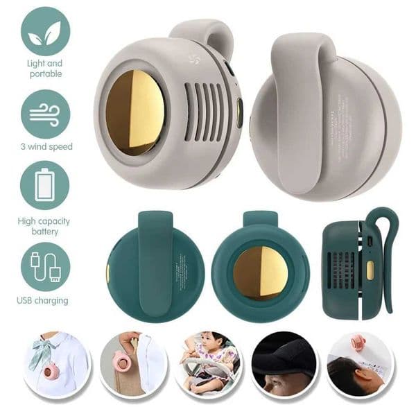 Portable Fan Mini Handheld Rechargeable Bladeless Electric Fan Clip Waist Fan Suitable for Outdoor Ventilation Desktop Small Fan M250626