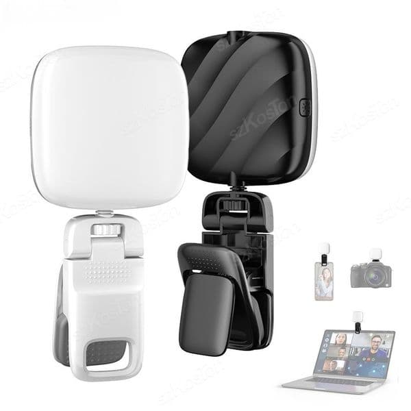 LED Selfie Light Portable Clip Video Light Rechargeable for Cell Phone Tablet PC Laptop Camera Selfie Makeup Live TikTok YouTube Vlog Fill Lamp Video Portable Light