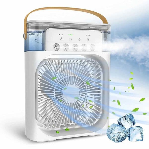 NEW Portable Humidifier Fan Air Conditioners USB Electric Fan LED Night Light Water Mist Fun 3 In 1 Air Cooler Humidifier For Home M250626
