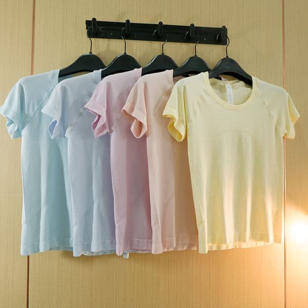 Women's Yoga Short Sleeve Solid Color Yoga outfit 2.0 * Race tight fitting quick drying breathable sports short sleeved T-shirt sweat absorption high elasticity