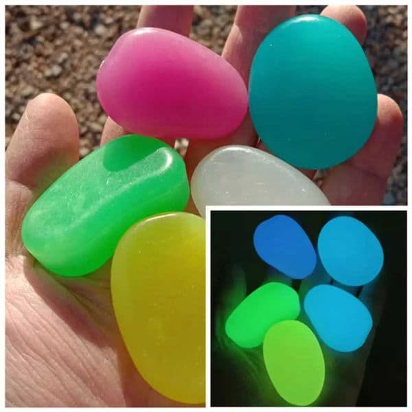 10pcs Decoration 4.5cm Luminous Pebbles Glow in Dark Garden Decoration Luminous Stone Gravel Big Stone Garden X250627