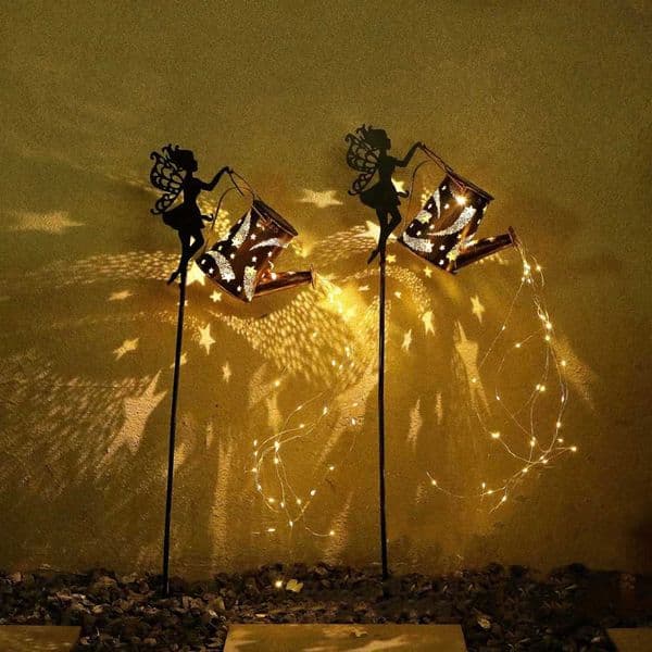 Solar Fairy Watering Can Lights Garden Decor for Outside Metal Hanging Kettle Lantern Solar Landscape Lamp Outdoor Decorations X250627