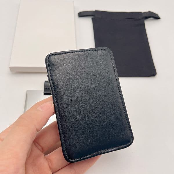 Designer Portable HD Makeup Mirror Leather Business Card Box With Dust Bag, Suitable For VIP Customer Gifts B5