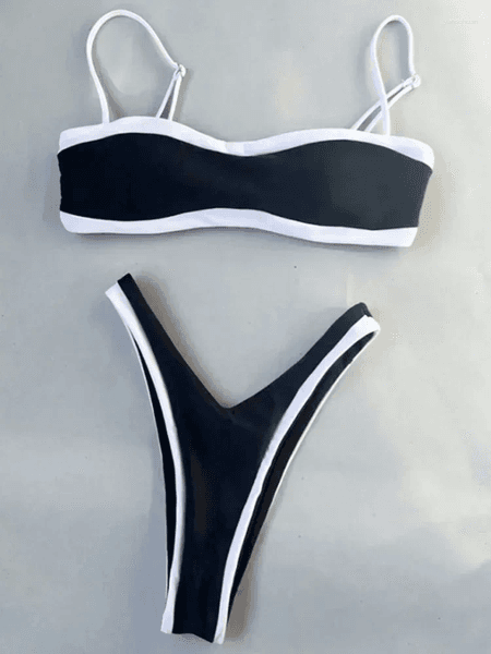 Women's Swimwear 2025 Splicing High Cut Beadeau Bikini Women Swimsuit Female Two Pieces Set Bather Bathing Suit Swim Beach Wear