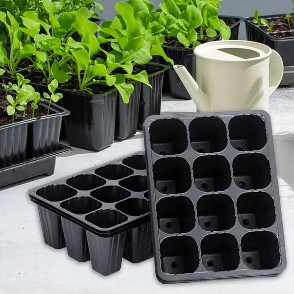 12 Holes Vegetable Seedling Pots Seedling Tray Garden Pots Durable Seed Germination Plant Flower Pots Grow Box For Planting X250627
