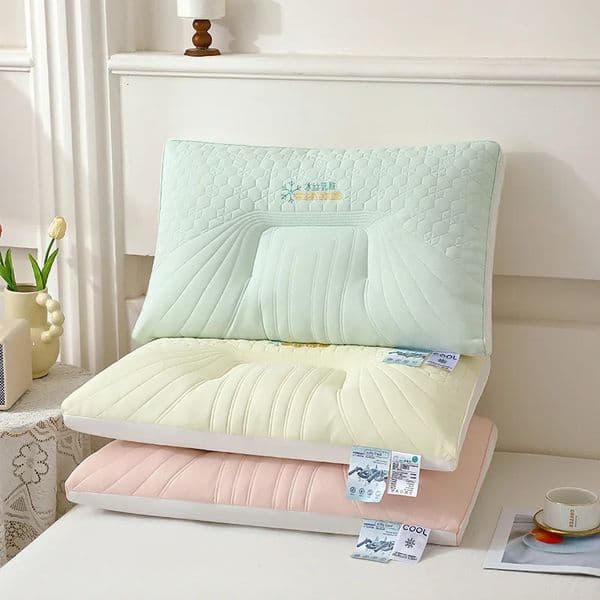 embroidered ice silk latex pillow case simple solid color core household single 48x74cm 250626
