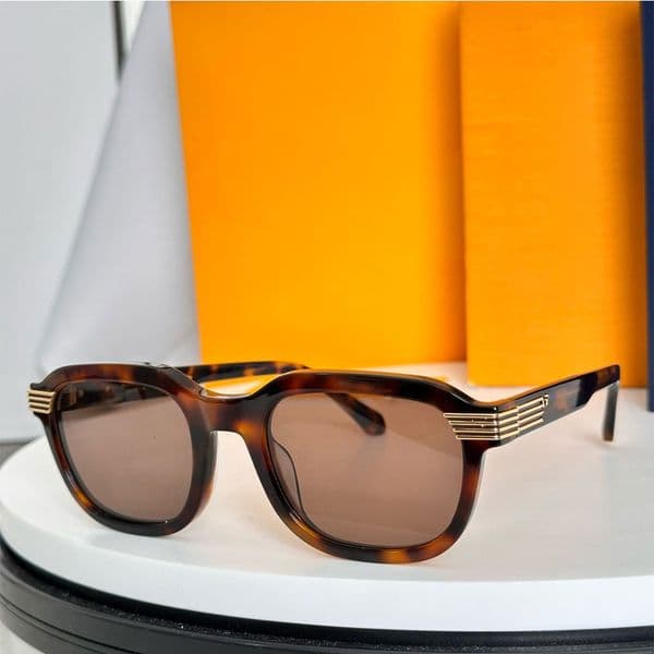 Slide Square Round Sunglasses mens designer acetate sunglasses black lenses Z2889U drive beach sunglasses high quality gold toned hardware UV400 protection