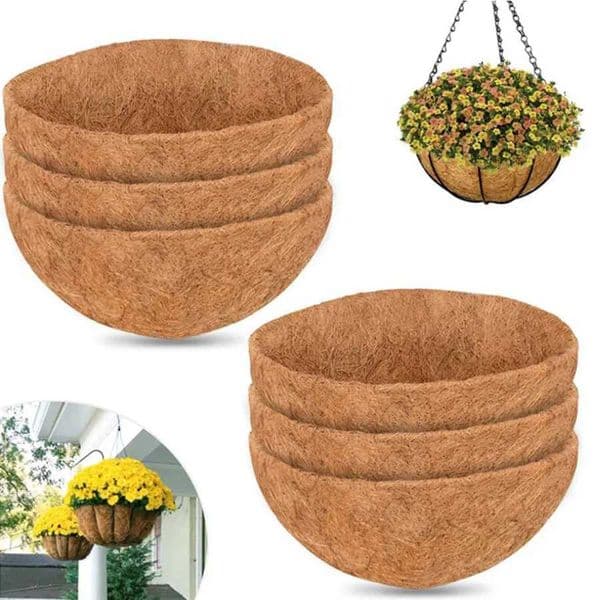 New Coconut Brown Hanging Basket Coconut Cloth Cushion Flower Basket Orchid Potting Natural Material Round Balcony Flower Pot X250627