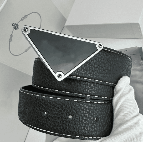 ens luxury mens gold Triangle buckle fashion classic genuine leather 40MM AAA belts for women designer belt