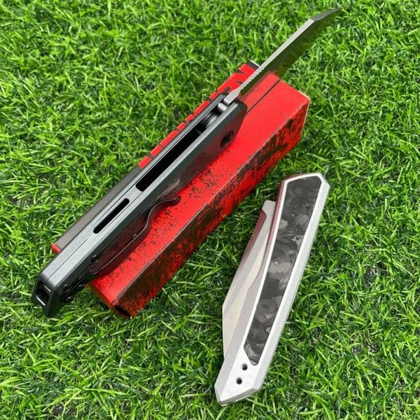 KS 7050 Launch 20 knife Pocket Folding knives D2 Blade T6 Aluminum Embedded with Carbon Fiber Handle Defensive Knife for Outdoor Hunting Tactical Combat