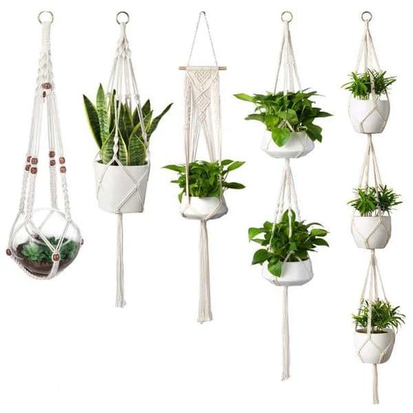 Handmade Macrame Plant Hanger Basket Flower Pot Balcony Hanging Decoration Knotted Lifting Rope Bohemian Style Home Garden Decor X250627