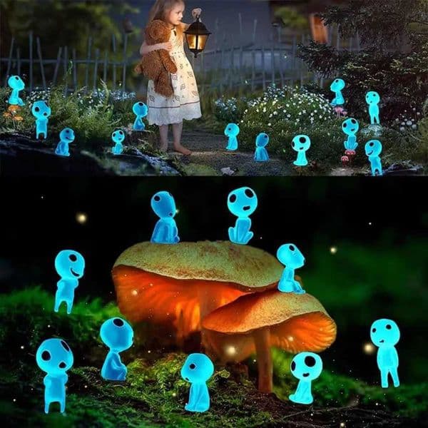 10Pcs Alien Glowing Figurine Luminous Elves Alien Micro Landscape Ornaments Glow In Dark Ghost Kit For Micro Plant Decoration X250627