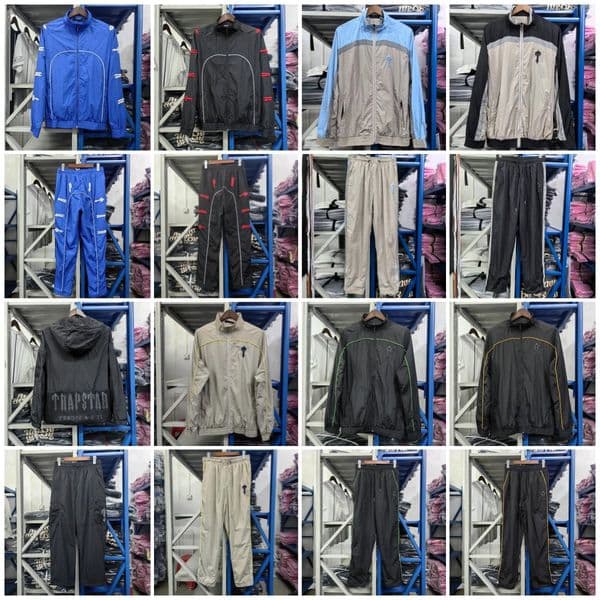 Men's Tracksuits American Designer stormcoat set with embroidered letters logo woven ribbon zipper windbreaker jacket casual pants men's clothing