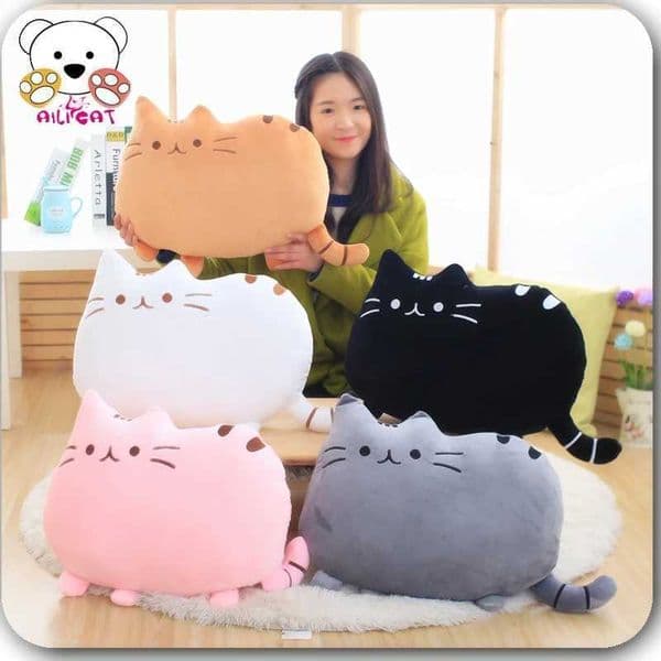 Game And Toy Cat Pillow Kitten Cushion Soft Colorful Stuffed Toys Gray Pink White stuff animal Plush Doll Household Gifts For Girlfriend Free Shipping