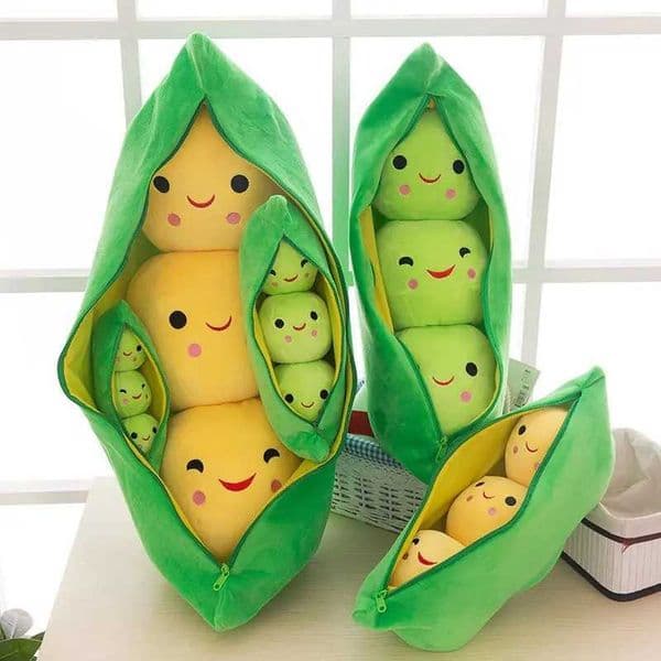 1pc Pea pod plush toy cute bean pea shape sleeping pillow creative holiday gift can be cleaned disassembled filled plant doll X250628