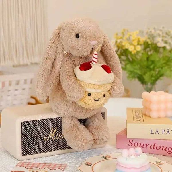 2026 New 30Cm Simulated Rabbit With Cake Filling Plush Toy Figurine Cartoon Anime Cute Pillow Childrens Gift Fun Doll Toys