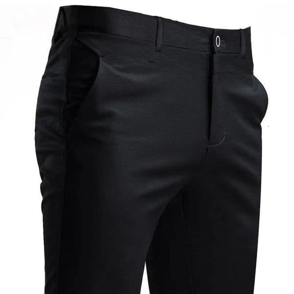 Mens Suit Pants Stretch Smart Casual Trousers Pocket Solid Color Straight Wearable Full Length Home Work Black Dress Pants 250628