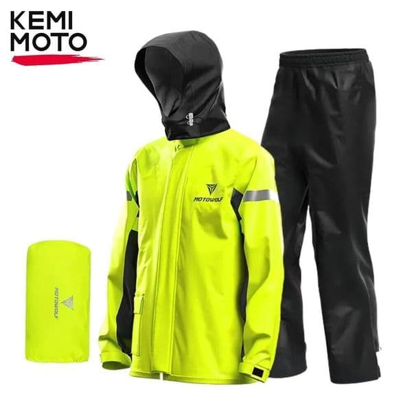 Motorcycle Raincoat Light Portable Mens Split Rain Jackets Pants Reflective Waterproof Suit Comfortable For Motocross Outdoor