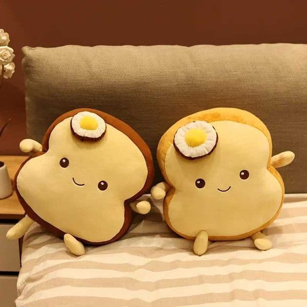 25CM Cute Creative Toast Stuffed Pillow Soft Kawaii Bread Plush Toy Simulation Food Doll Sleep Pillow Cushion Kids Gift Y250627