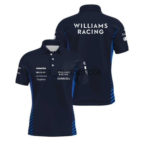 F1 Williams Racing Polo Shirt Outdoor Extreme Sports Cycling Suit Albon 23 Sainz 55 Fans New Summer Large Size Mens Polo T-shirt J250628