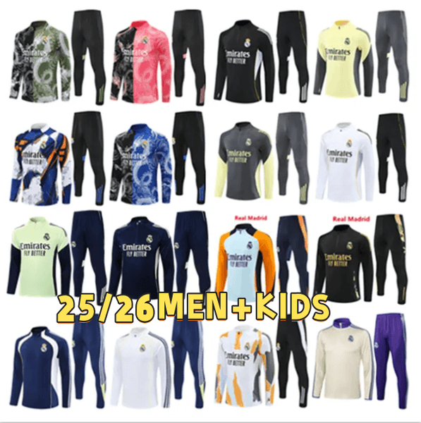 2025 2026 BELLINGHAM Real training suit 25/26 Reals Madrids Long Sleeves men kids MBEPPA VINI JR football sportswear chandal futbol survetement