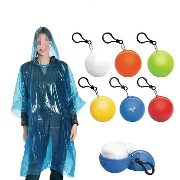 Portable Raincoat Ball Disposable Raincoats Waterproof Transparent Rain Cover Emergency Coat for Traveling Camping Outdoor Sport