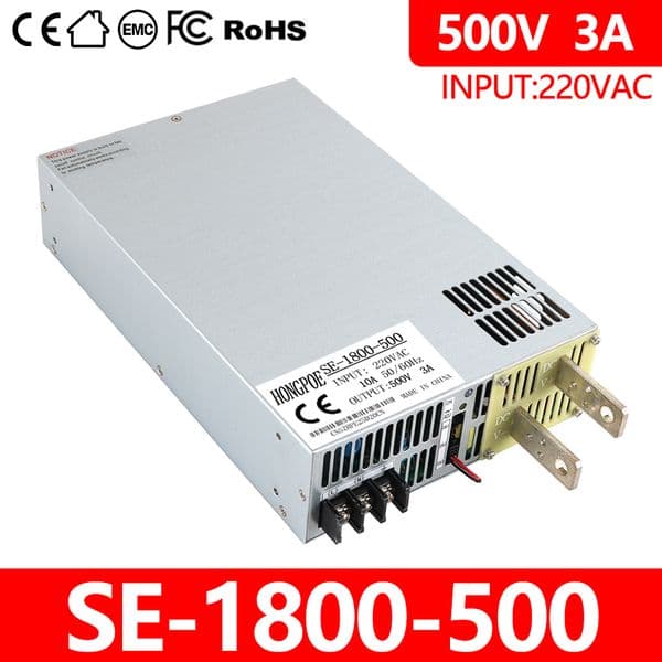 1800W 500V High Power 0-500V Adjustable Power Supply 500VDC AC-DC 0-5V Analog Signal Control Driver Transformer 500V 3A 220VAC Input Lighting transformer