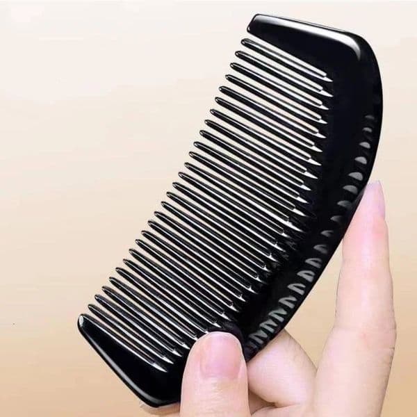 Natural Black Buffalo Horn Hair Comb Handmade Premium Quality Anti-Static Pocket Comb Without Handle for Head Scalping Massage 250704