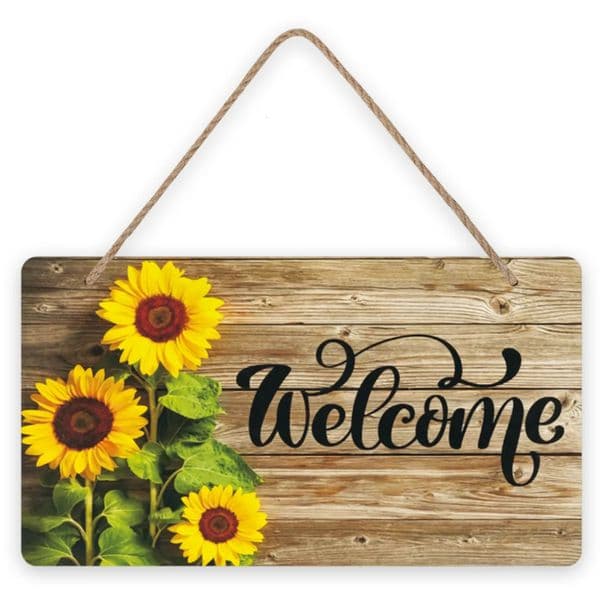 Welcome Sign Front Porch Decor - Sunflowers On Wooden Front Door Decor Wall Plaque House Welcome Wood Sign Porch Decorations 250624